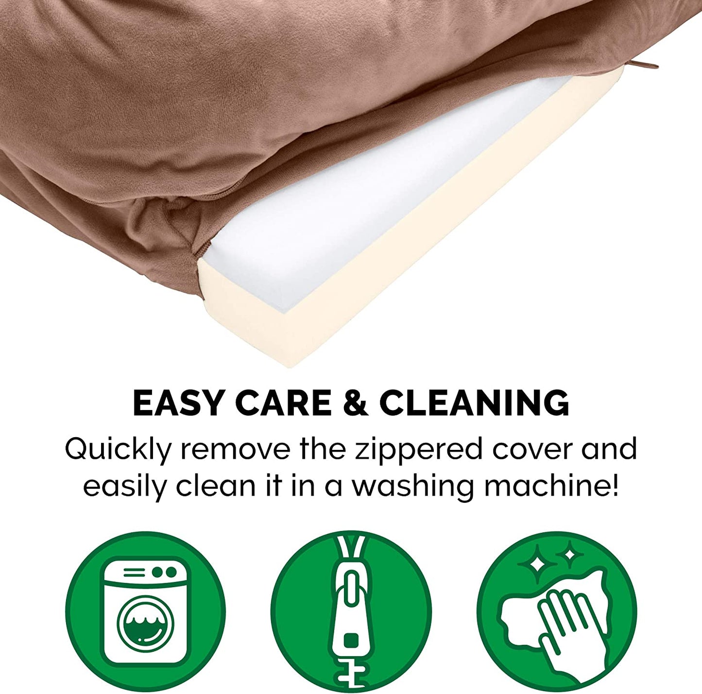 Memory Foam Dog Bed for Small Dogs W/ Removable Bolsters & Washable Cover, for Dogs up to 20 Lbs - Plush & Velvet Waves Perfect Comfort Sofa - Brownstone, Small